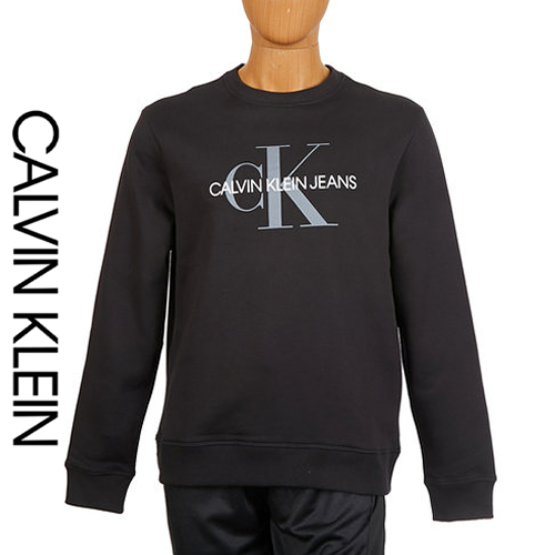 ĶŬ CK  ׷   Ʈ ΰ 41QY903    Ƽ Ƿ [Calvin Klein Mens Monogram Logo Long Sleeve Sweater / Black]  ǰ θ  YENAM